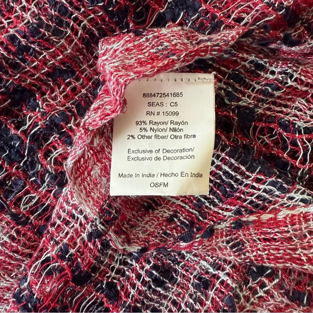 Stylish Red and White Women's Infinity Scarf
